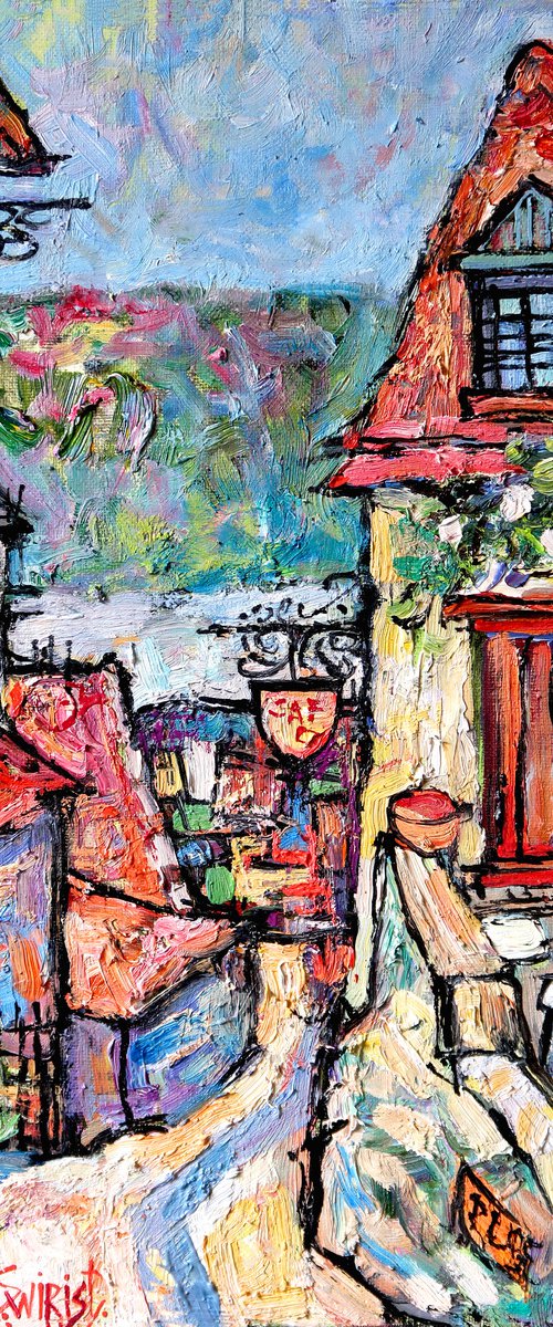 Street in Beynac et Cazenac. by Nikifor Swiristuhin