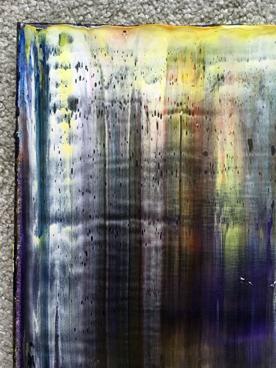 "Purple Rain" - FREE USA SHIPPING - Original PMS Abstract Oil Painting On Canvas - 16" x 20"