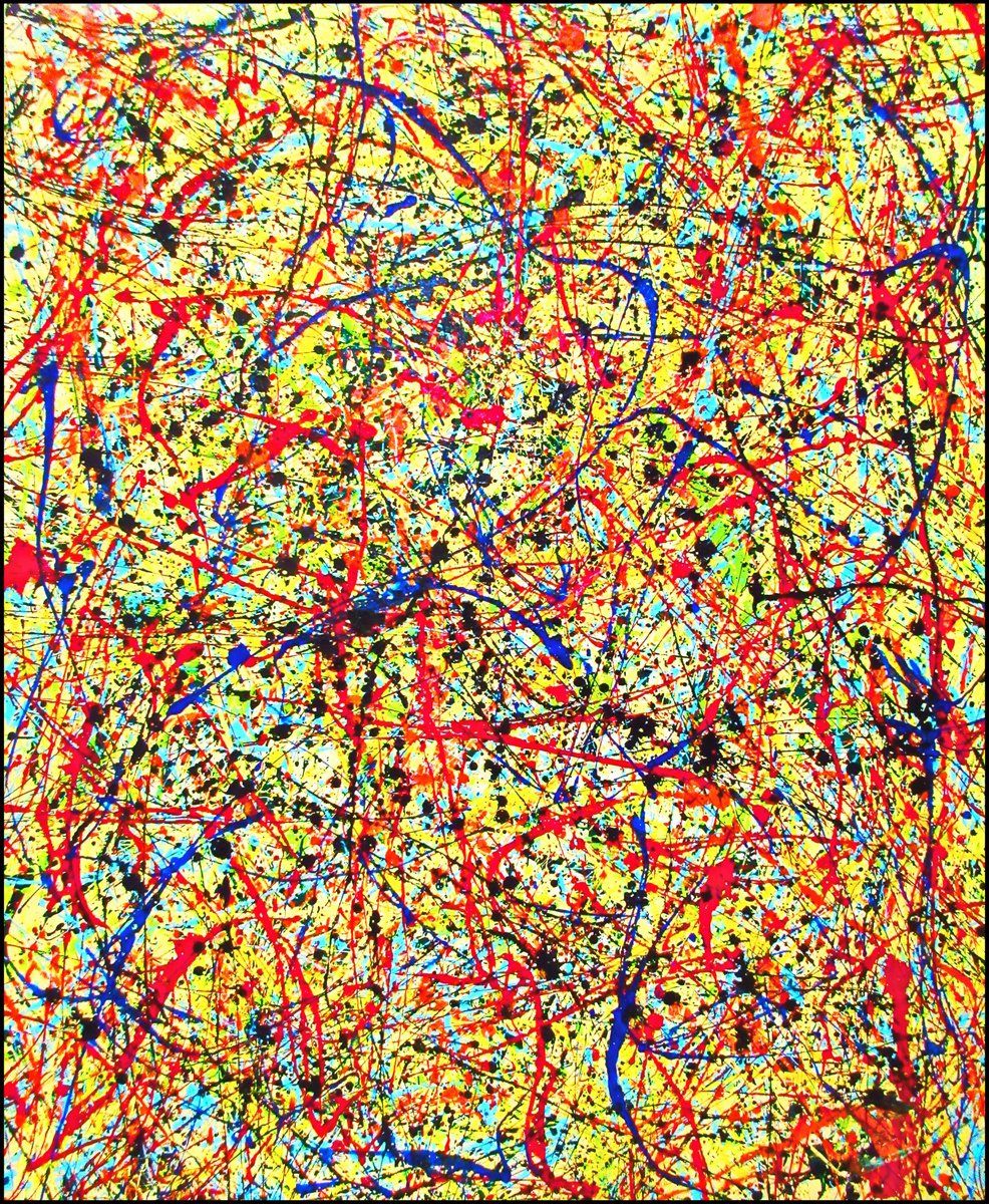  Playful Lines, Pollock Way By Tomas Gorjanc - Tomo, 35 X 43, Artwork For Sale On Artfinder
