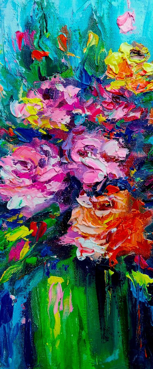 Abstract bouquet with roses by Andrej  Ostapchuk