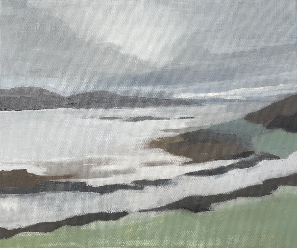 Impressionistic Landscape Oil Painting By Lizzie Butler, 12 X 10", Salt In The Air, Original Artwork