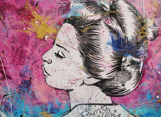 Teal Sunset 190cm x 100cm Textured Urban Pop Art