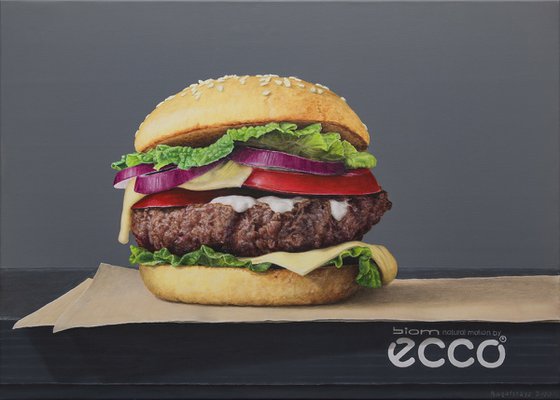 Hyperrealistic still life "Just Cheeseburger..."