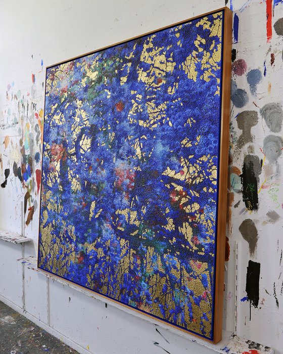 Cobalt & Gold cherry blossom