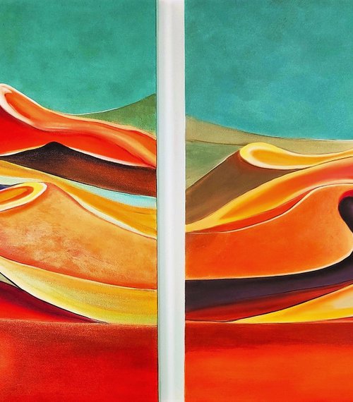 The Desert-  Diptych by Paula Berteotti