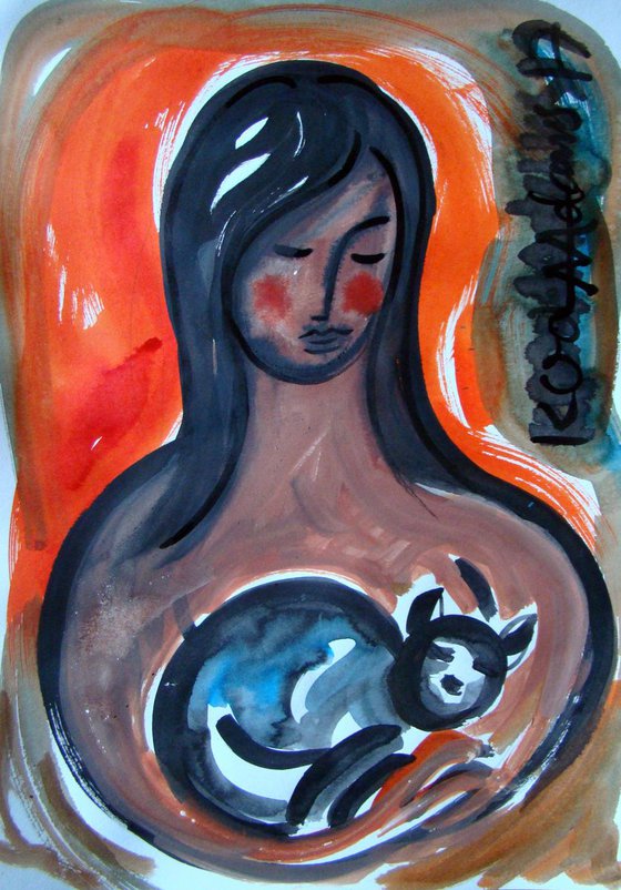 'Woman with Cat'