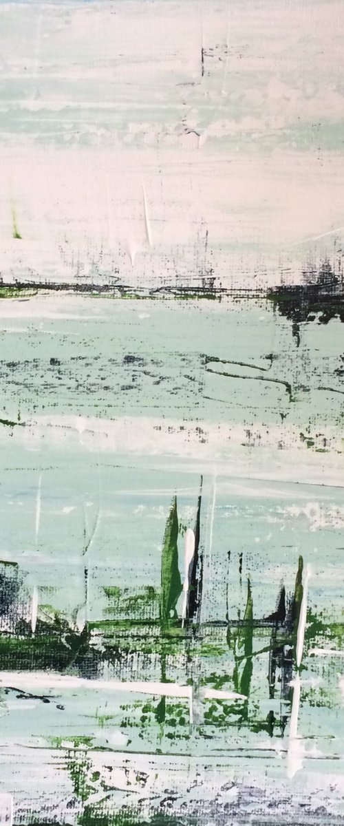Ebb Tide in Green 12x12 by Lil Nutter