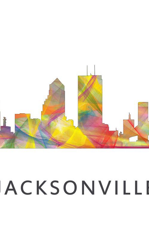 Jacksonville Florida Skyline WB1 by Marlene Watson