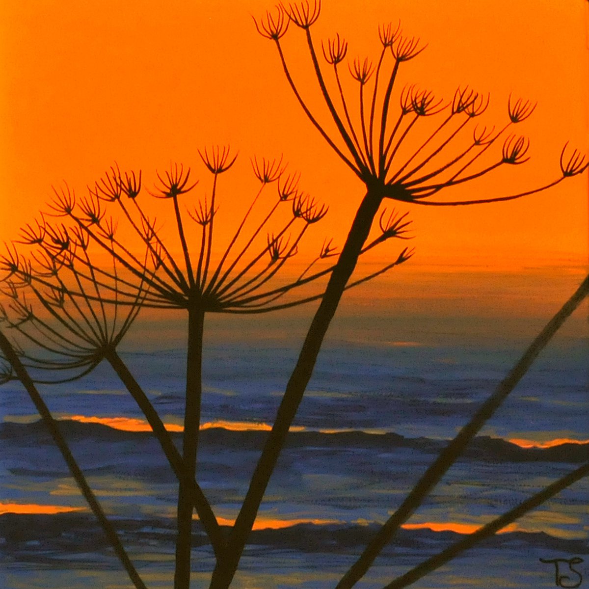 Impressionistic Landscape Acrylic Painting By Theresa Shaw, 12 X 12", Celebration, Original Artwork