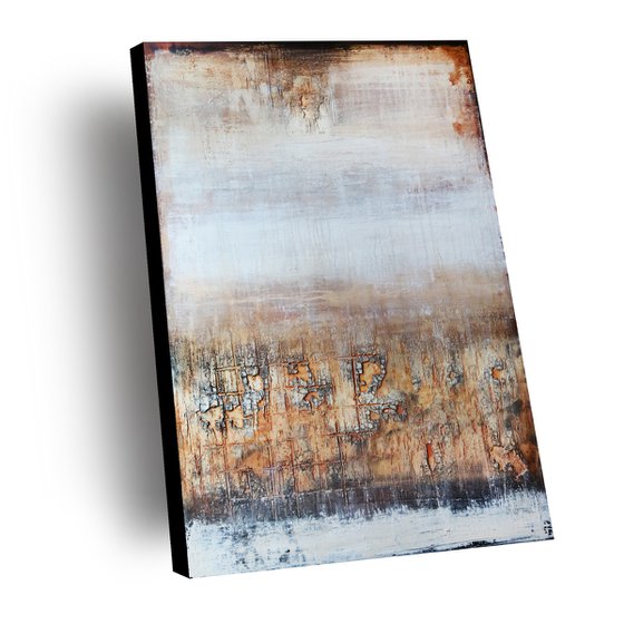 SANDSTORM - 110 X 80 CMS - ABSTRACT PAINTING TEXTURED * PASTEL COLORS