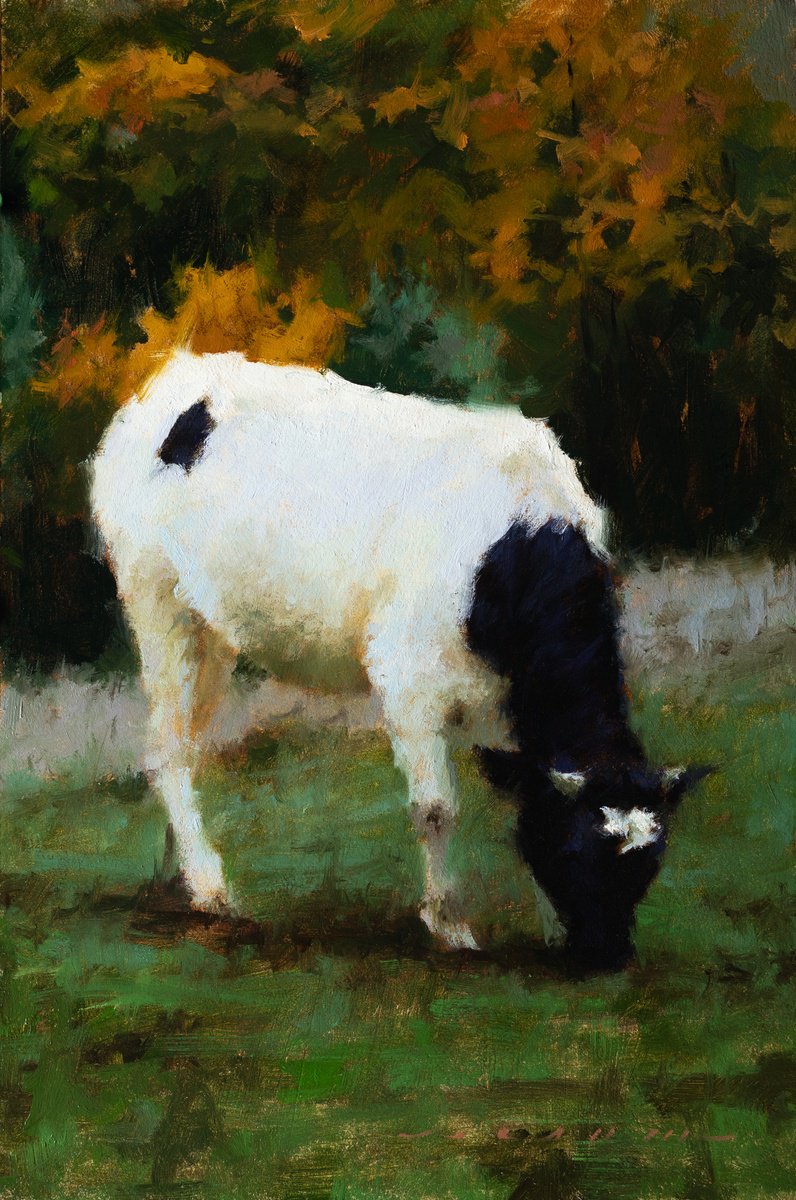 Impressionistic Animal Oil Painting By Rostyslav Malysh, 8 X 12", - The Last Warm Days - ?, Original Artwork