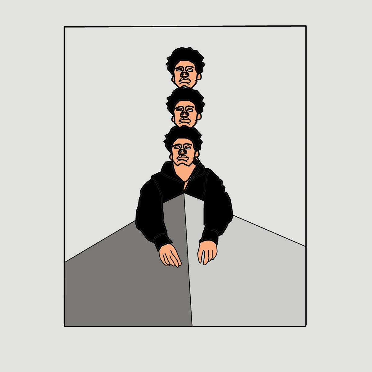 Urban And Pop Portrait Print By Artworks By Rina Mualem, 10 X 10, Balance, Original Artwork