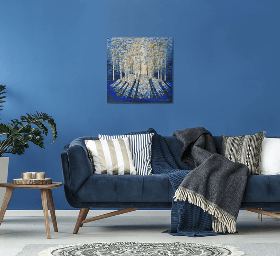 Gold and Blue Forest Light