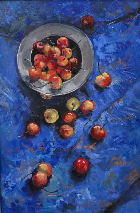 Cherries on Blue
