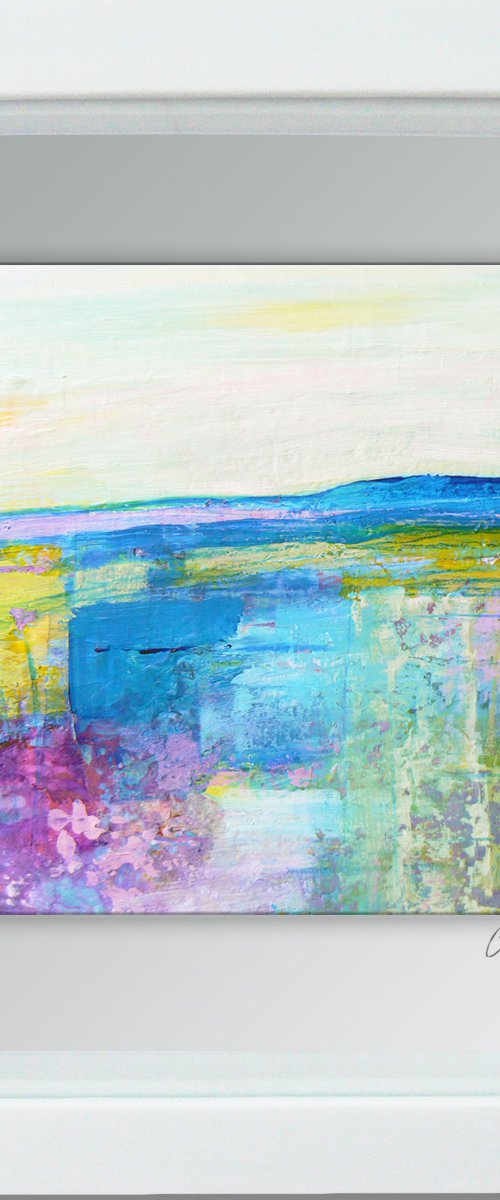 Framed ready to hang original abstract - abstract landscape #6 by Carolynne Coulson
