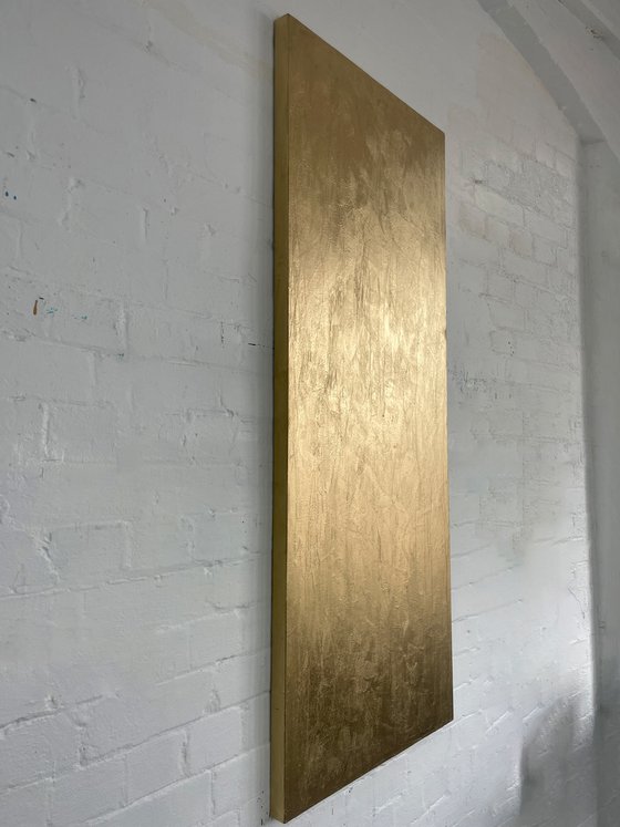 Eternal Wisdom Two - 61 x 152 cm - metallic gold paint on canvas