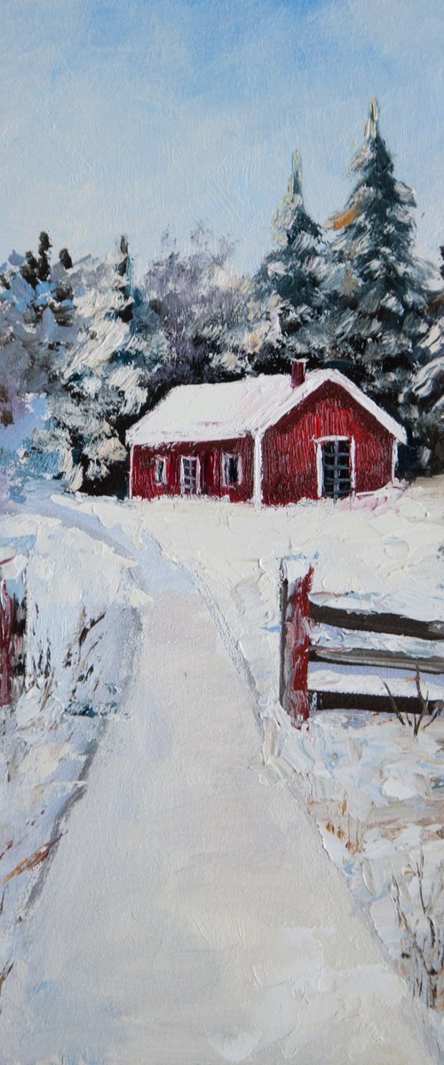 Travel in Norway. Oil painting. Original Art. 8 x 10" by Tetiana Vysochynska
