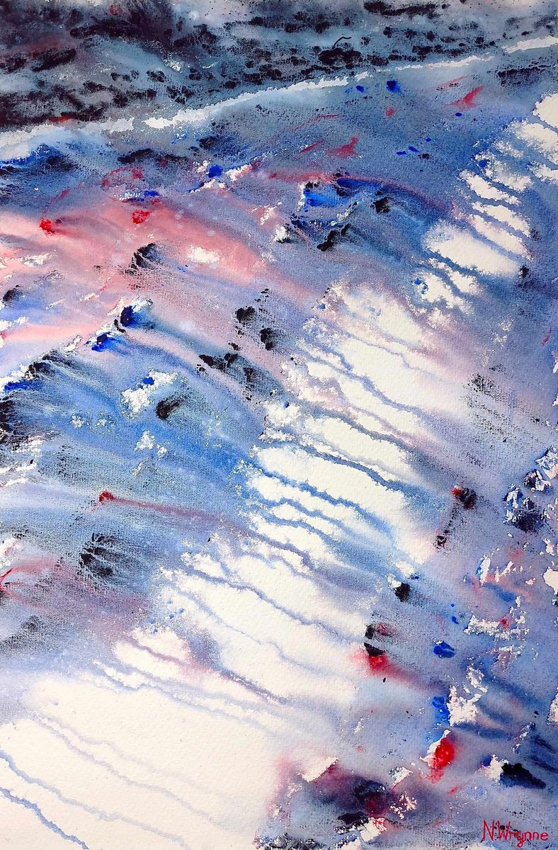 Impressionistic Abstract Watercolour By Neil Wrynne, 15 X 22", Dare I Dream, Original Artwork