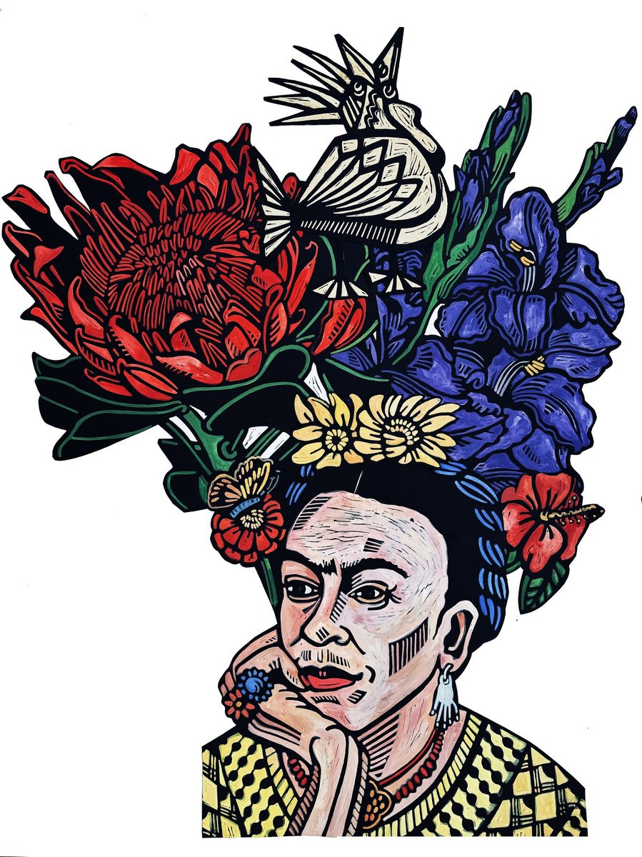 Frida with Crazy Chicken by Laurel Macdonald