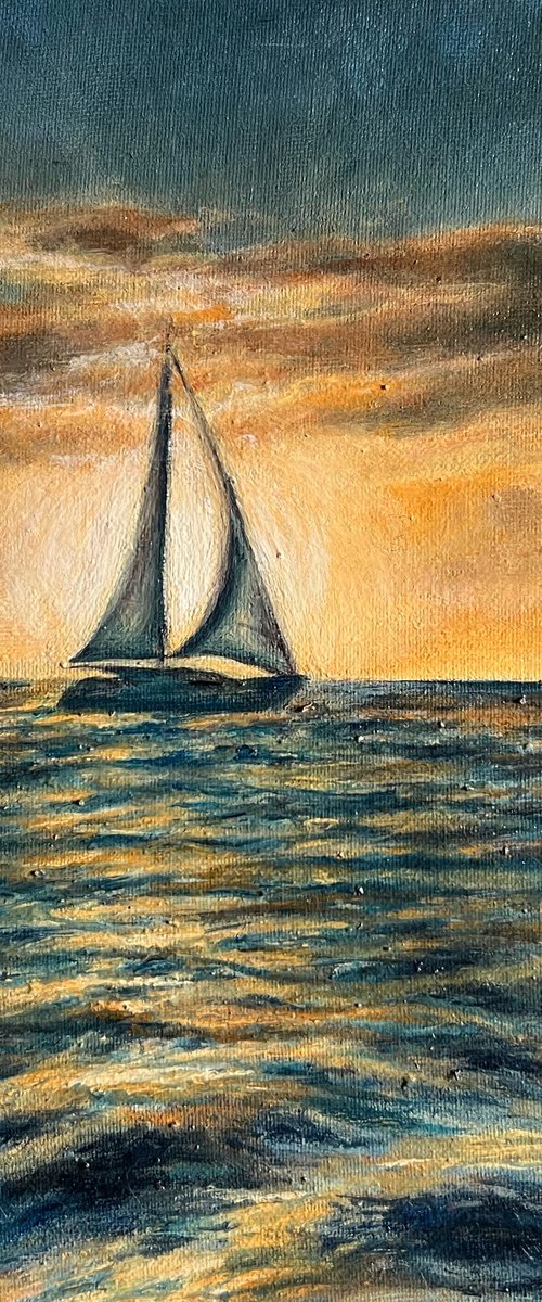 Sunset at the ocean by Valentina Ash