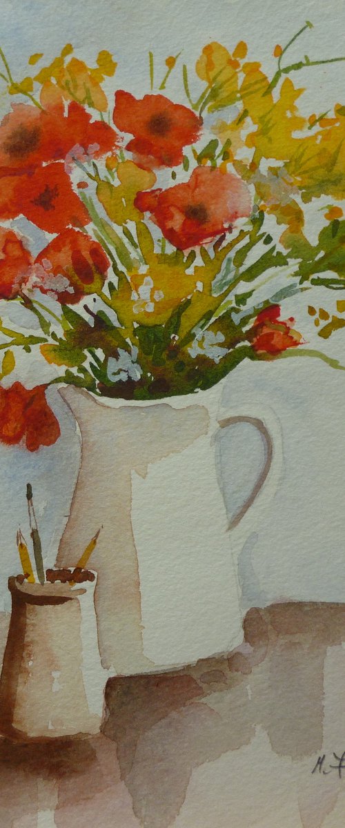 Still Life with wild flowers by Maire Flanagan