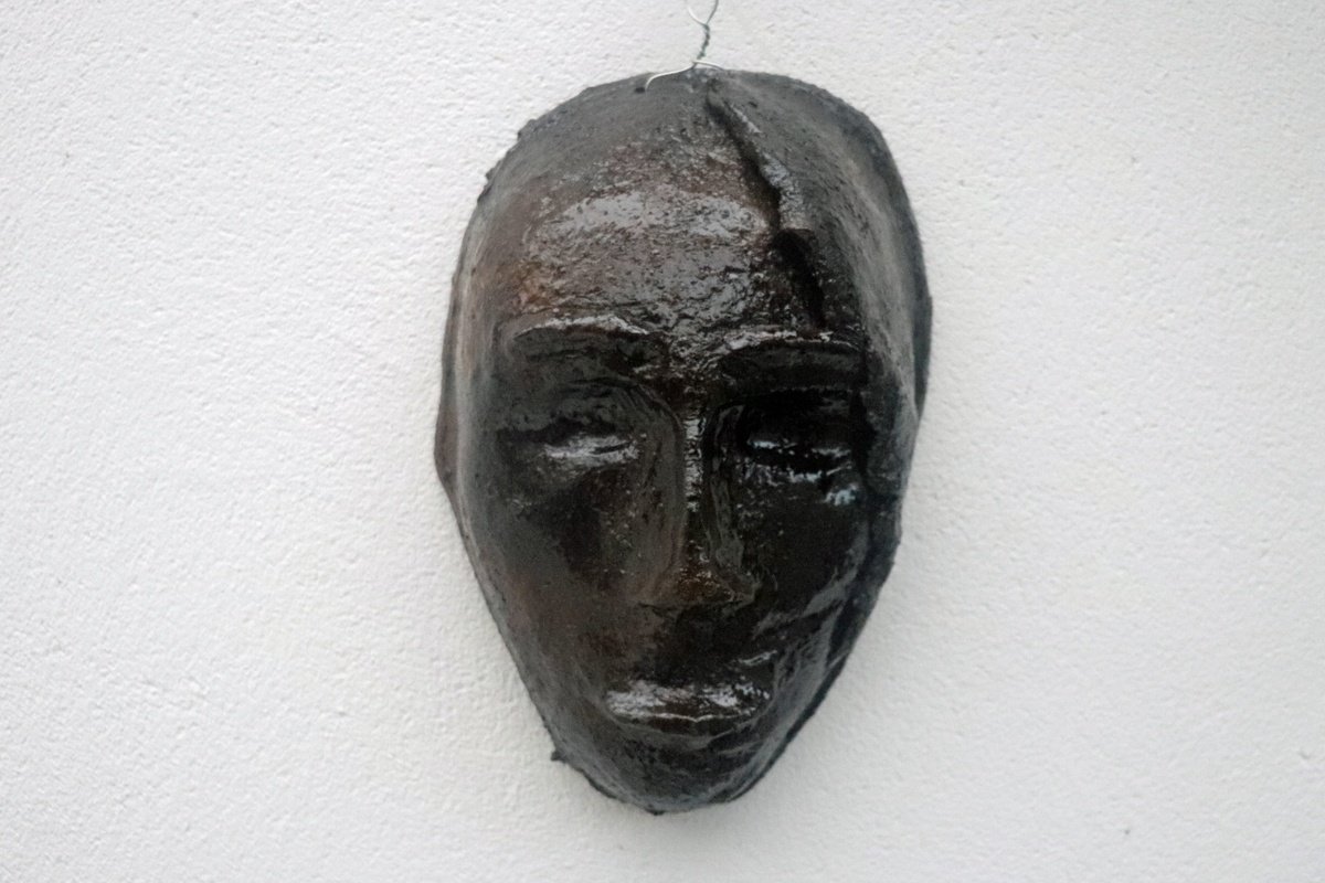 Geometric Abstract Clay Sculpture By Koen Lybaert, 7 X 10", Mask 15012025, Original Artwork