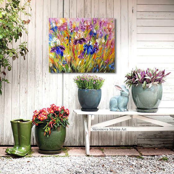 MESSENGERS OF BRIGHTNESS - Irises. Rainbow flower. Juicy colors. Flower meadow. Summer. Good mood. 3d flowers. Texture.