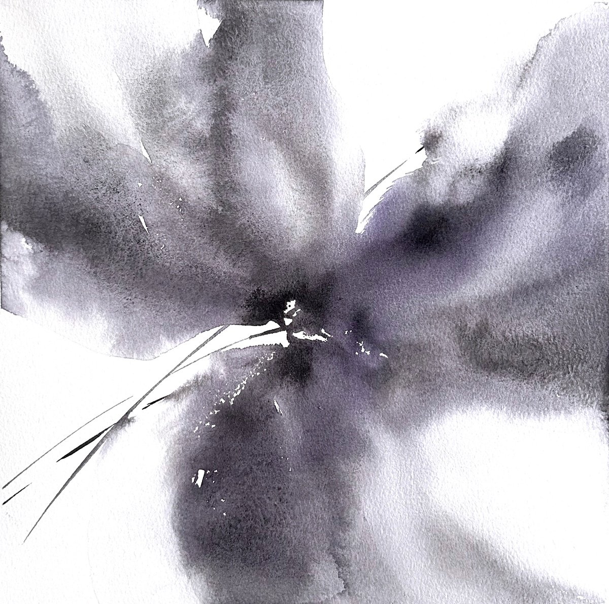 Gray abstract flower by Olga Grigo