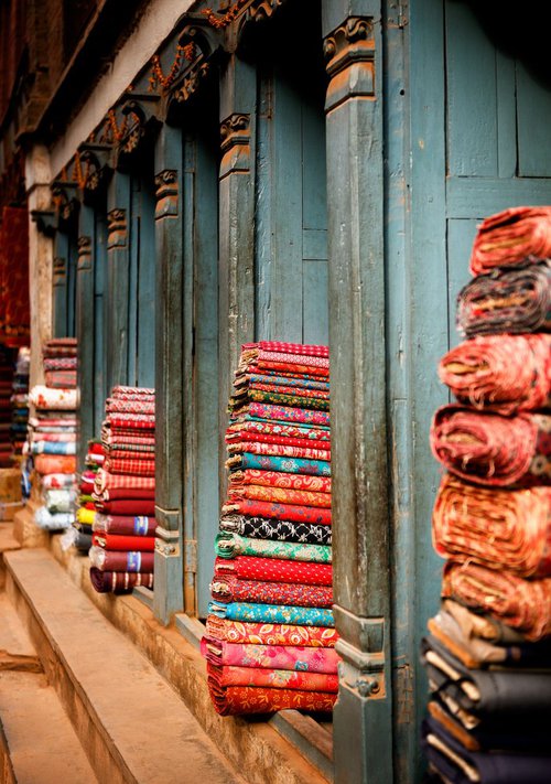 Textile Shop, Bhaktapur by Tom Hanslien