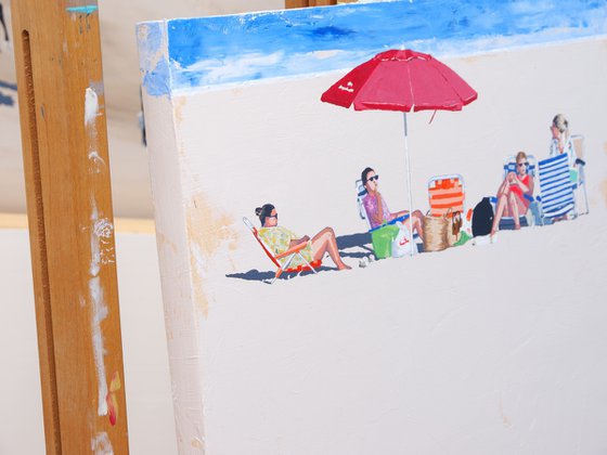 Evening chat on the beach
