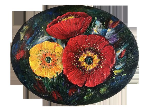 Red and Yellow Poppies