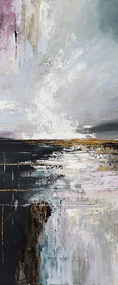 Violet Driftlight-Large Abstract Seascape by Tatiana Malinovscaia