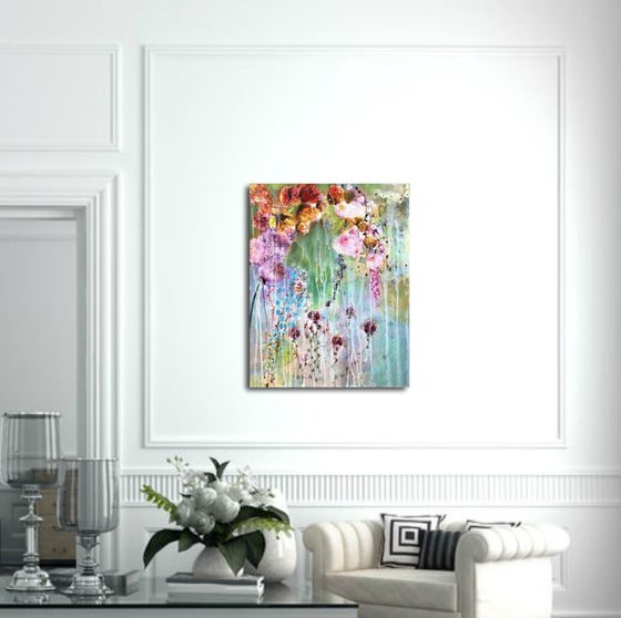 Impressionistic flowers floral painting