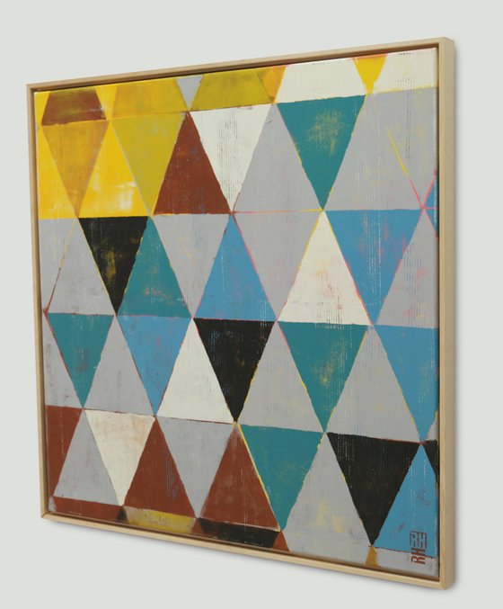 Triangle Traffic I - Incl Frame - 85x85CM - Ronald Hunter - 6M