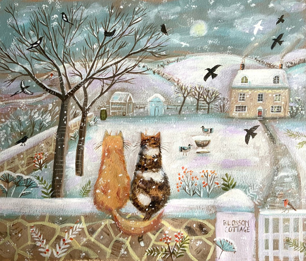 Blossom Cottage Winter by Mary Stubberfield