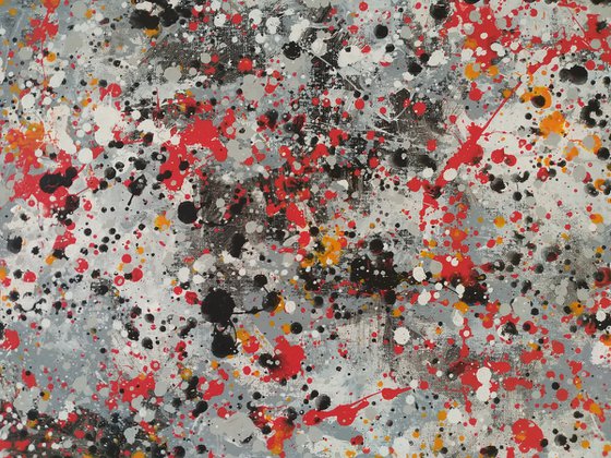 Contemporary J. Pollock style acrylic by M.Y.