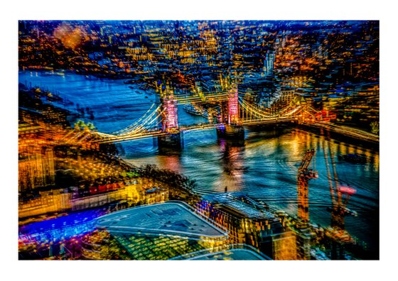 London Views 8. Abstract Aerial View Of Tower Bridge Limited Edition 1/50 15x10 inch Photographic Print