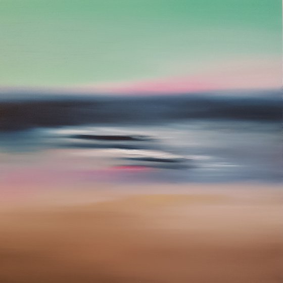 Seascape painting Deep inside, 80×80 cm, original, Free shipping