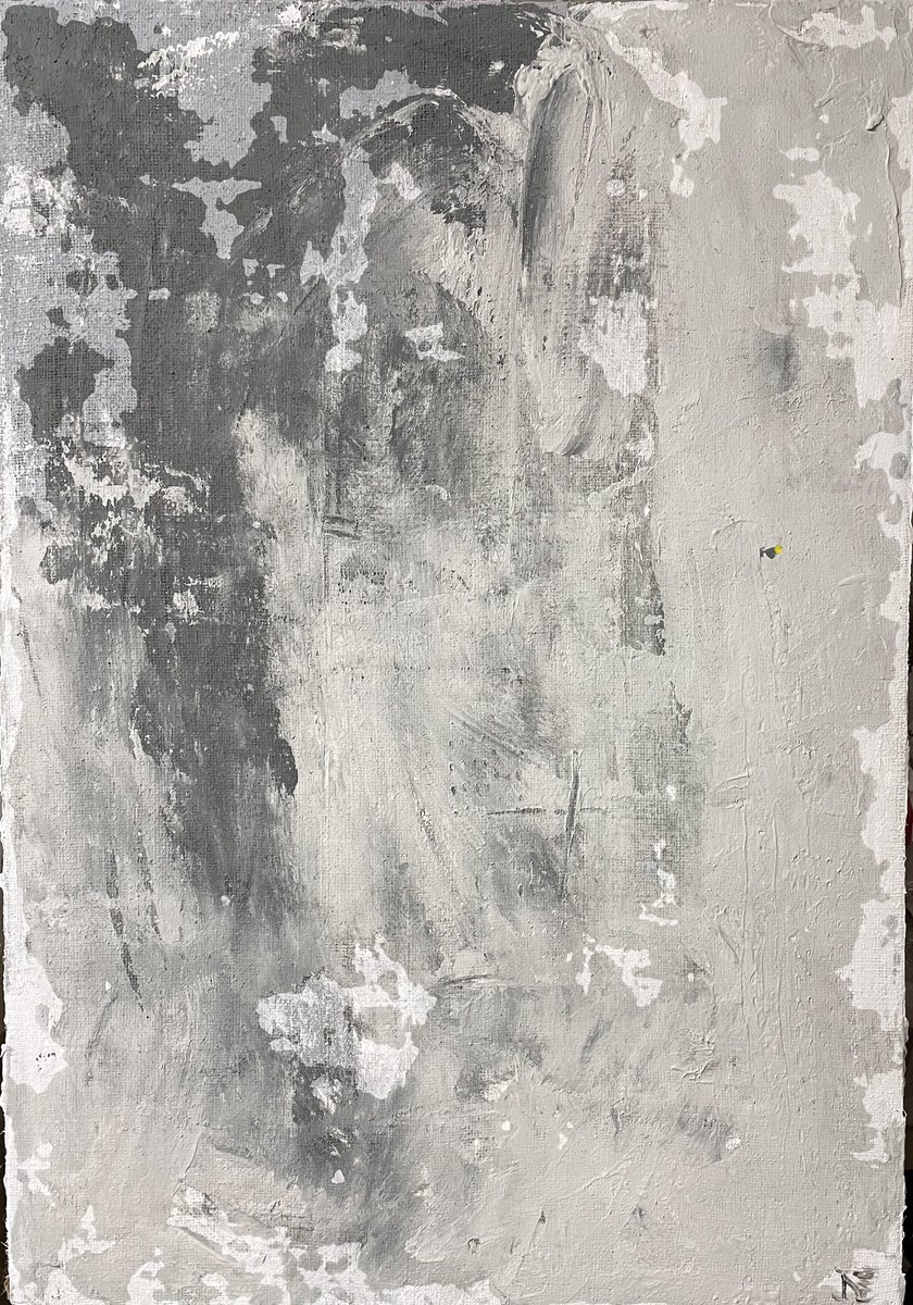 Abstract Painting By Mattia Paoli, 28 X 39", Cement Ii, Original Artwork