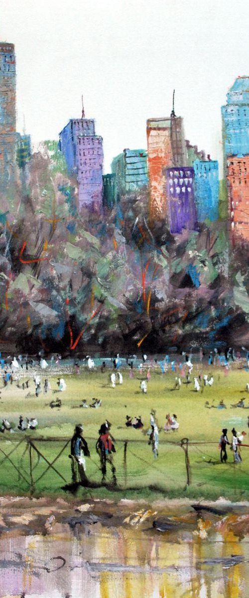 Abstract New York Central park, 28x28 in by Vishalandra Dakur