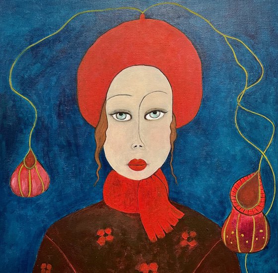 THE LADY WITH A STRAWBERRY BEANIE