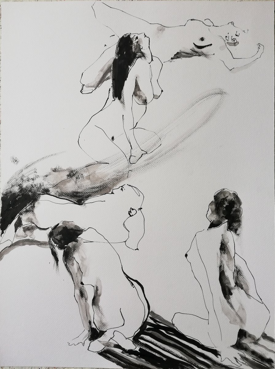 Beach Scene, 48.2 x 64.2 cm by Jelena Djokic