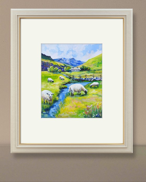 Scottish landscape with sheep