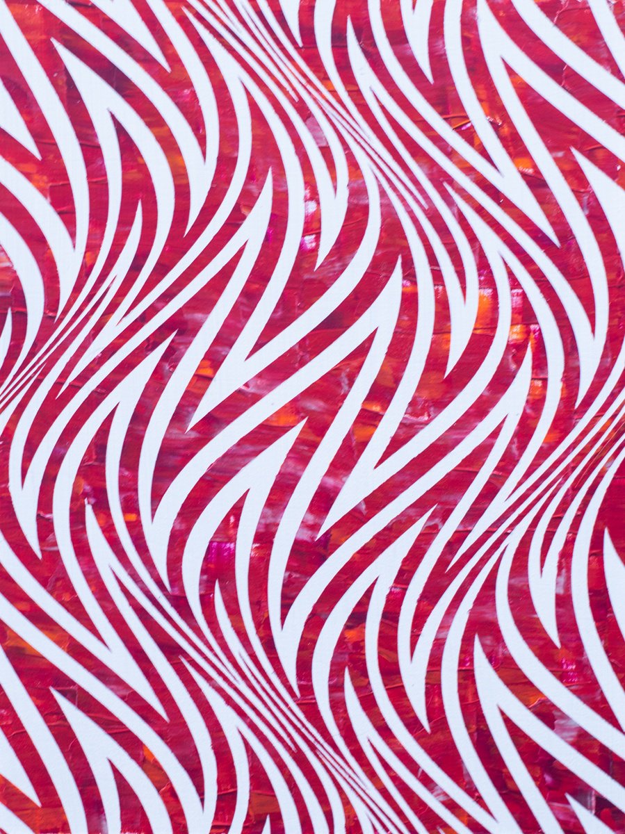 Geometric Abstract Acrylic Painting By Sean Christopher Ward, 9 X 12", Passion So Intense That It Burns, Original Artwork