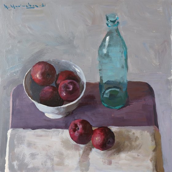 Still life with apples