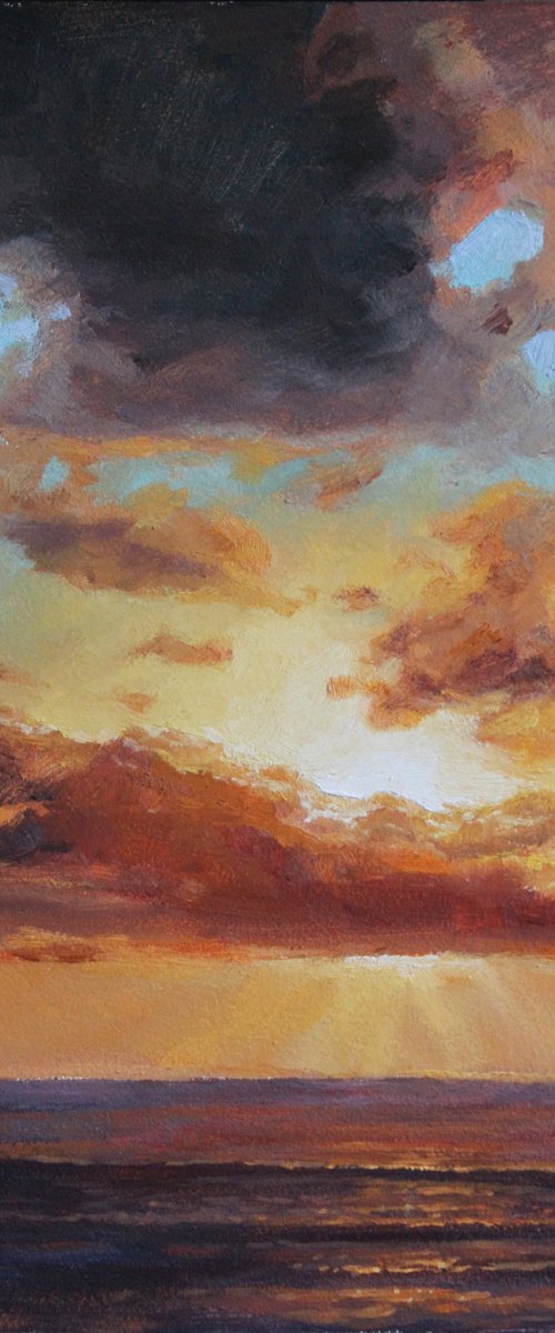 Sea sunset. ORIGINAL OIL PAINTING, GIFT by Linar Ganeev