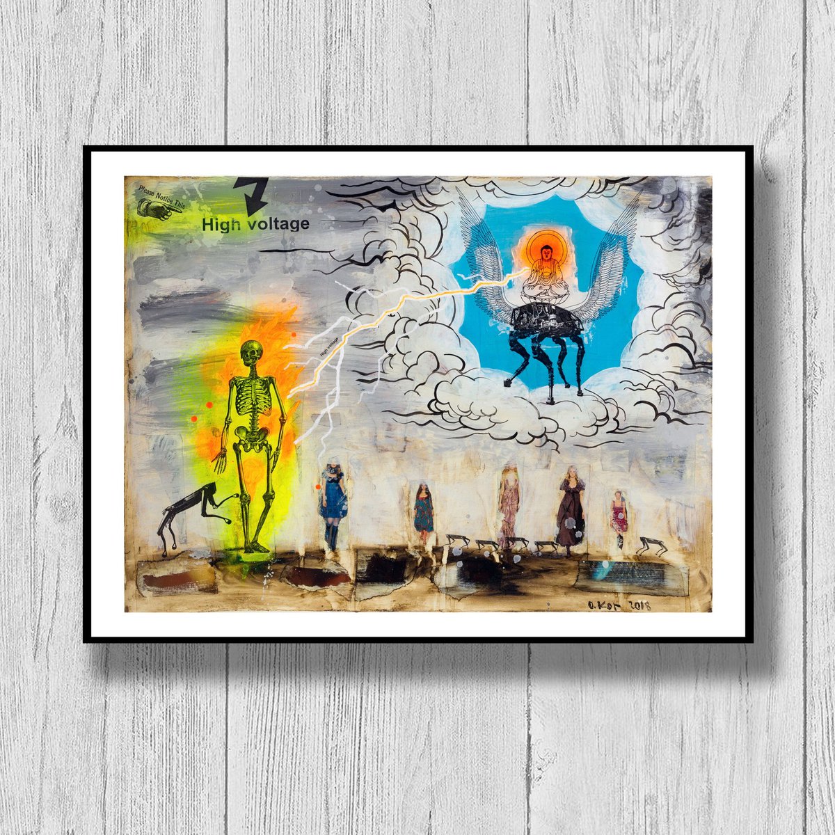 Portrait Collage By Oleksandr Korol, 30 X 22", High Voltage, Original Artwork