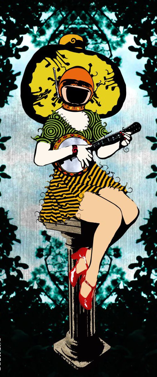 lady Banjo by BUDHENS STENCIL ART