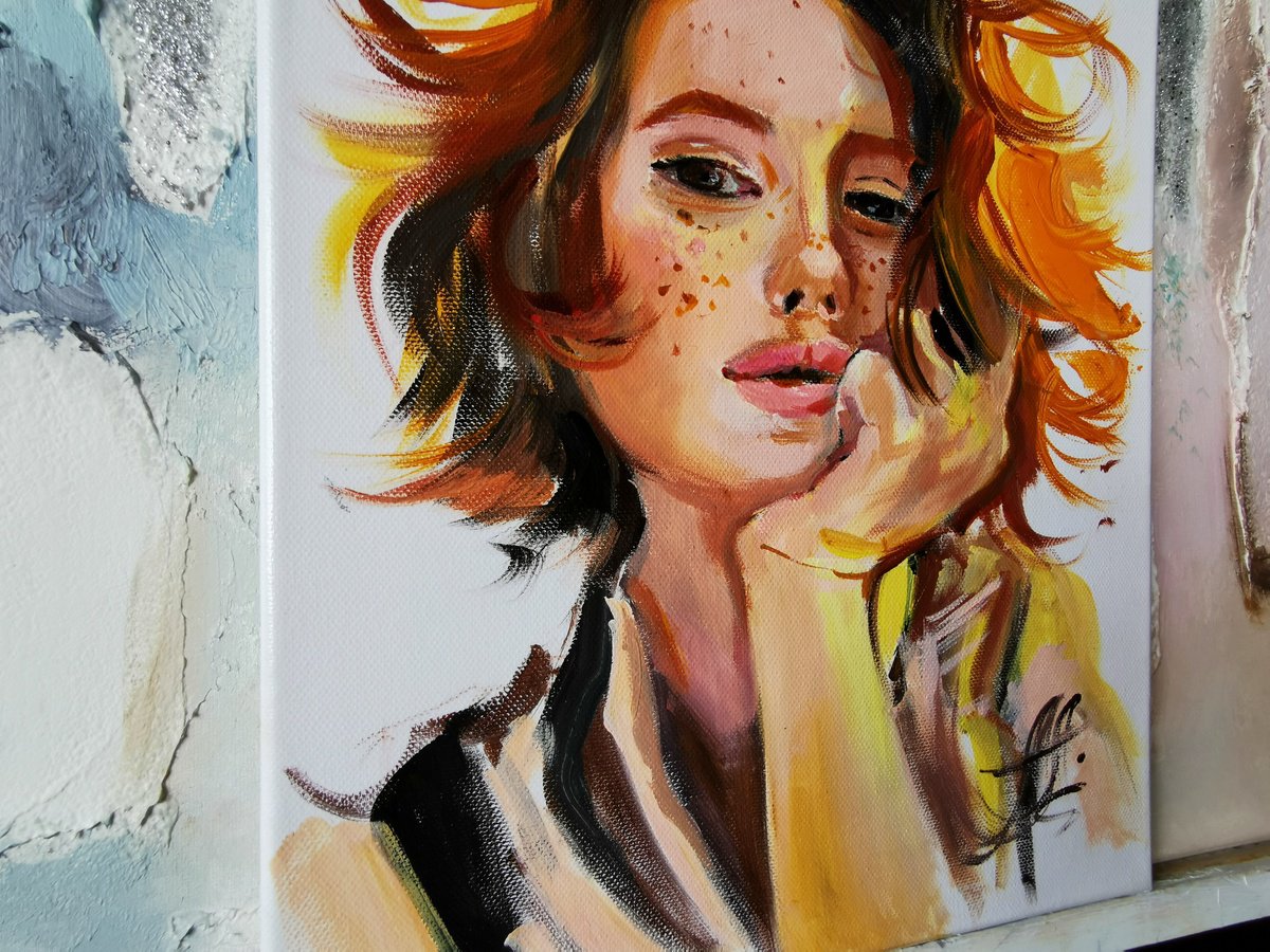 Sun In Hair By Annet Loginova, 12 X 16, Artwork For Sale On Artfinder