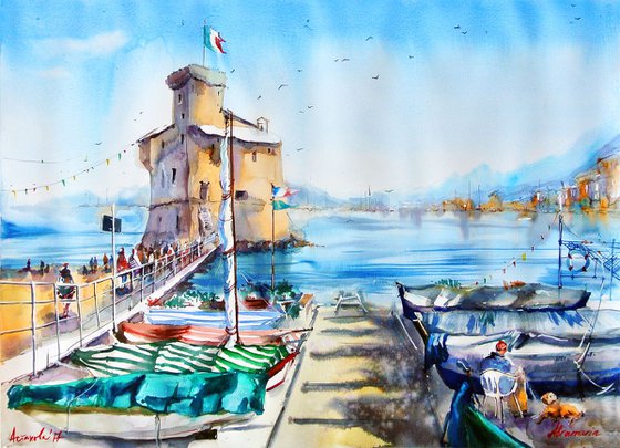 Castle of Rapallo 2-Artists Collaboration Artwork